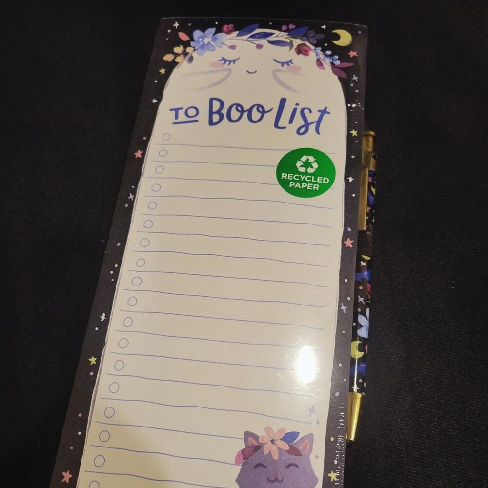 cat halloween notepad